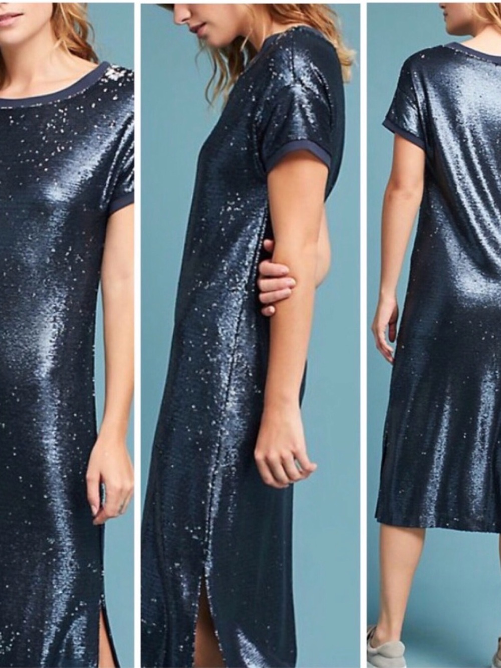 NWT Anthropologie Moulinette Soeurs Interstellar Tunic Sequin Shift Dress Size S